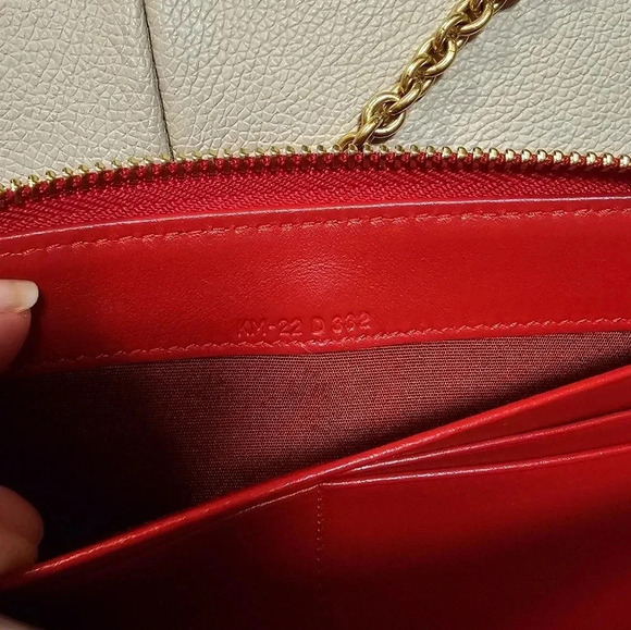 Salvatore Ferragamo WOC Scarlet Red Wallet on Chain Authentic Bag Crossb… - Picture 10 of 15